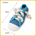 Plastic slipper-shaped dog chew toy in yellow colour for teething relief