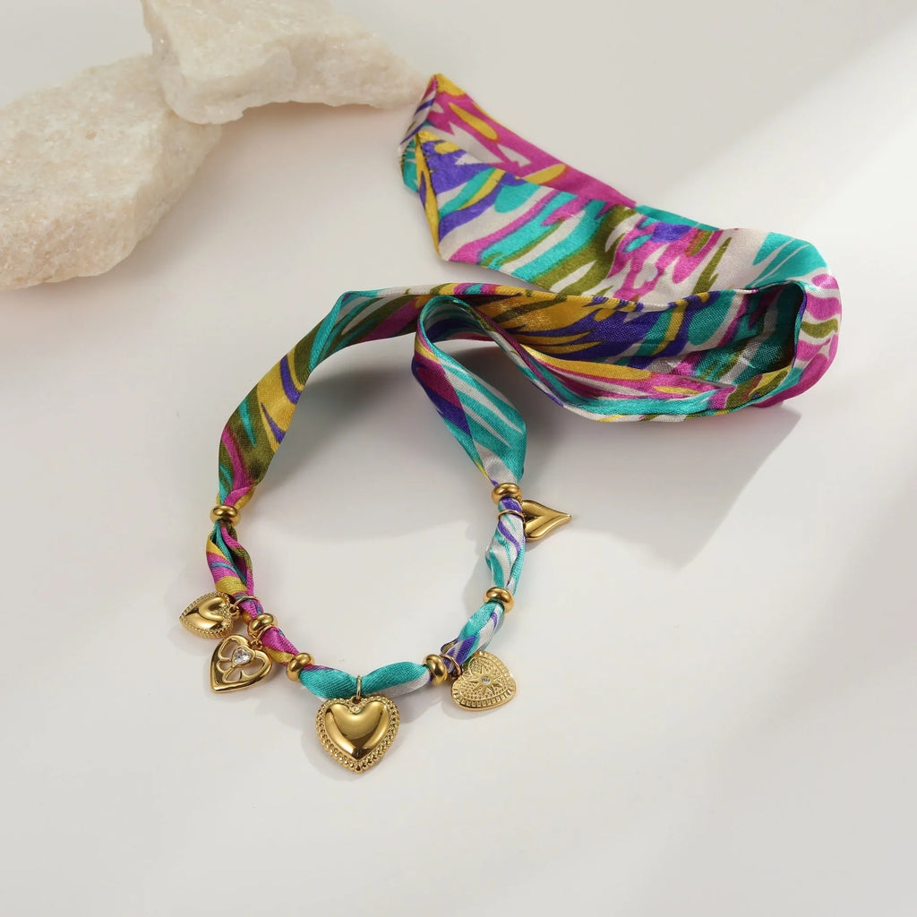 18K gold plated stainless steel necklace and bracelet set with geometric pendant on adjustable 41-50cm chain