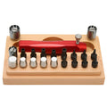 Set of 20 steel extracting tubes for watch repair in a compact toolkit.