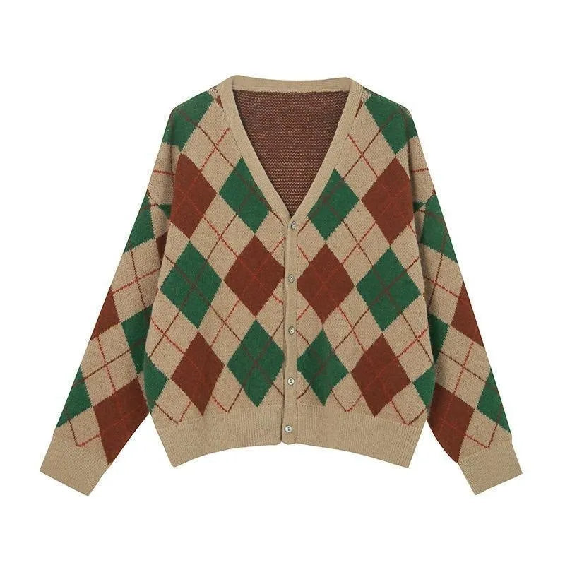 Knitted casual cardigan coat in acrylic fabric showing pink, green, black, dark khaki and light khaki colour options
