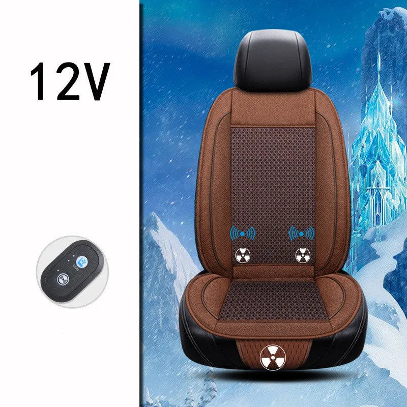Square black car ventilation seat cushion with massage function and power cord