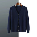 Men's Andy velvet cardigan coat in V-neck design with loose fit and long sleeves