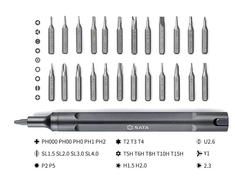 Black tool steel 24-piece multifunctional magnetic screw set for non-precision maintenance