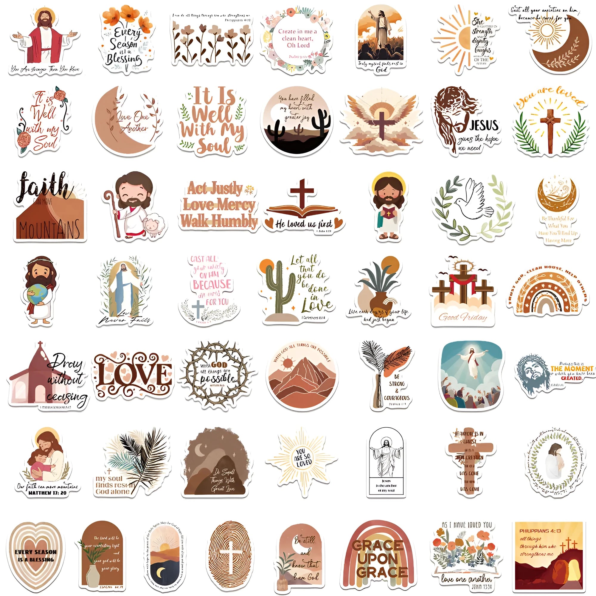 Assortment of 50 printed graffiti design vinyl stickers for personalising laptops and water bottles.