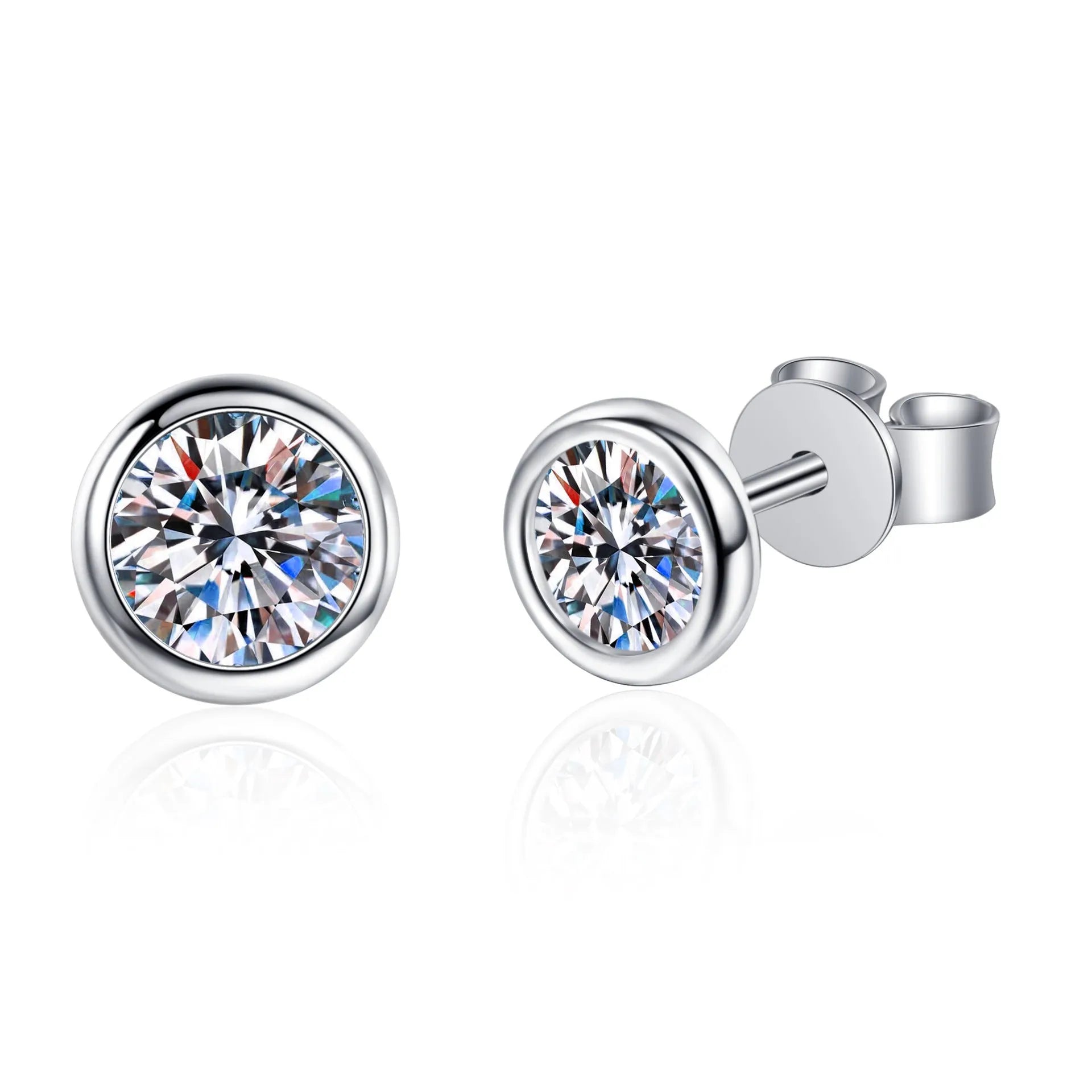 925 sterling silver pt950 gold plated women's earrings with moissanite or zircon stones in geometric designs