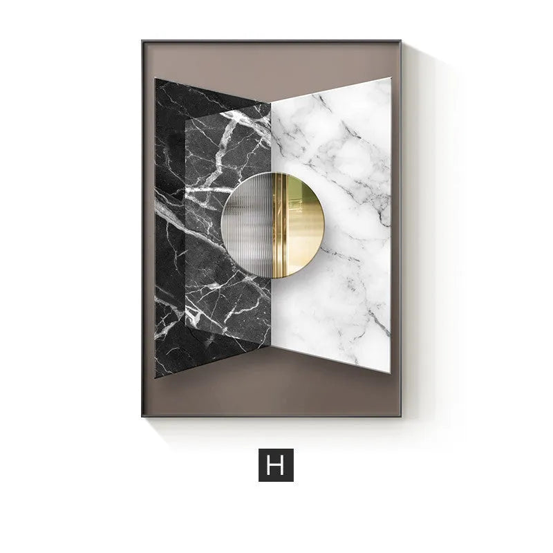 Abstract geometric pattern canvas wall painting in multiple size options