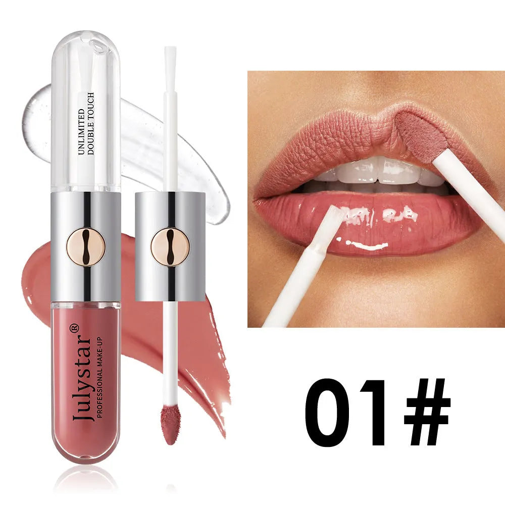 Women's moisturising lip gloss in 6ml tube with colour style options