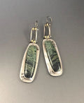 Geometric drop earrings with two-colour marble pattern design