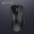 Attack Shark wireless Bluetooth gaming mouse in black, white, and red colours showing ergonomic design