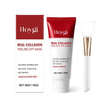 50g collagen peel-off facial mask tub with applicator brush on skincare background