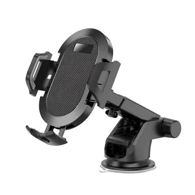 Car air vent phone holder with auto-lock clip holding a smartphone