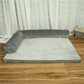 Corduroy fabric dog bed with bolster sides in a choice of coffee, grey, or red colours on a non-slip base.