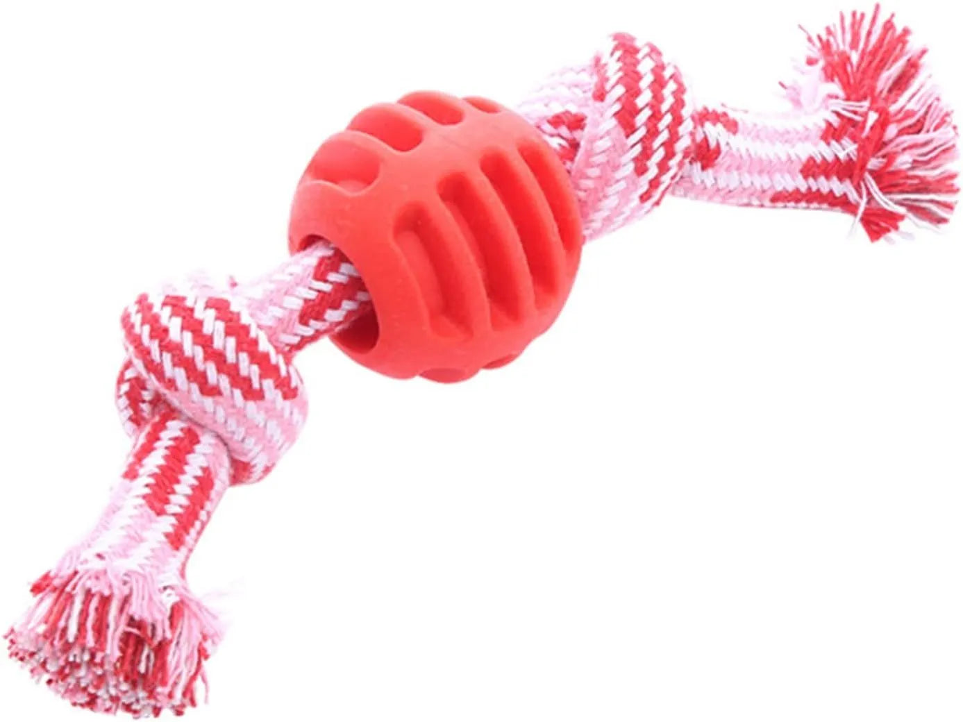 Blue dog chew toy with ropes for dental cleaning and interactive play