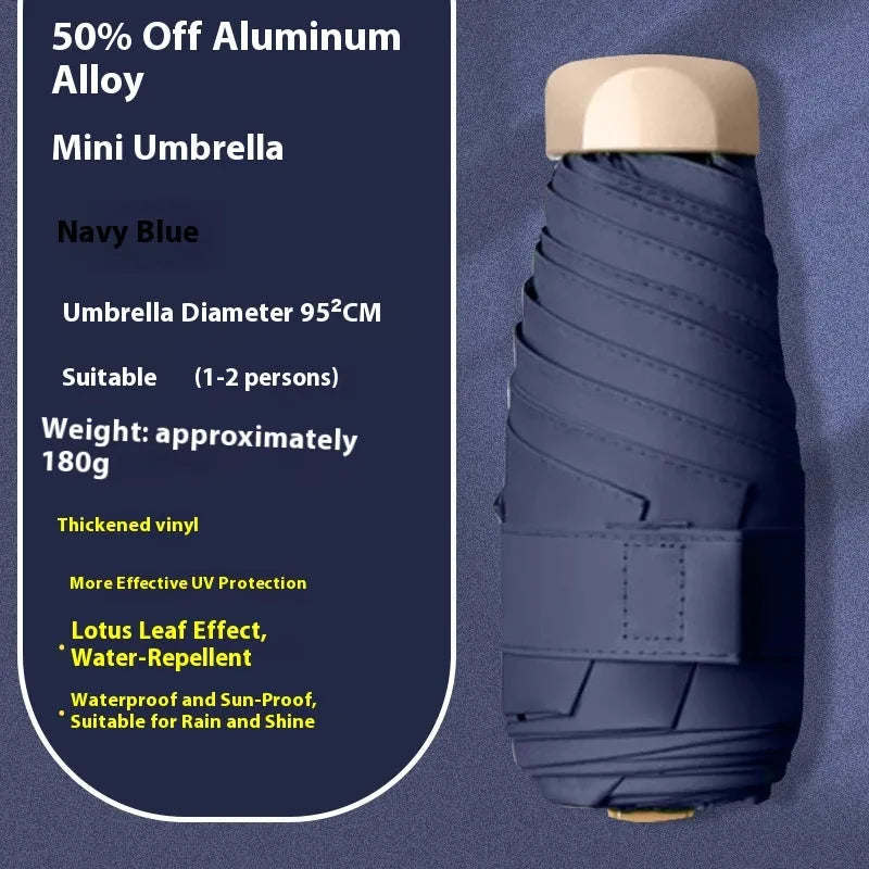 Compact five-fold umbrella with gradient vinyl canopy and alloy frame in various colours.