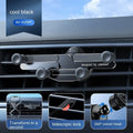 Invisible alloy car phone holder bracket in black mounted on vehicle air vent