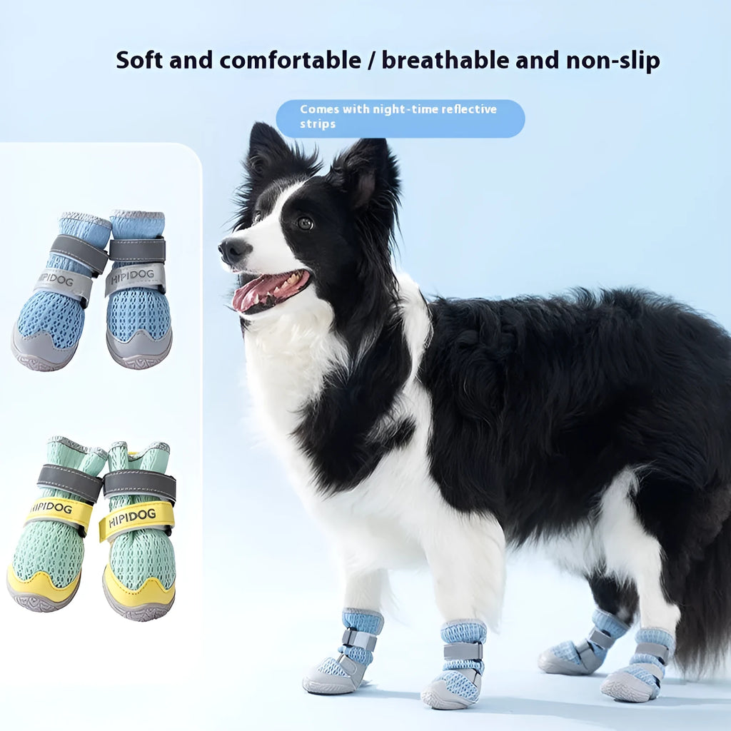 Cartoon style summer dog shoes in Bondi Blue colour with breathable anti-scald design for paw protection