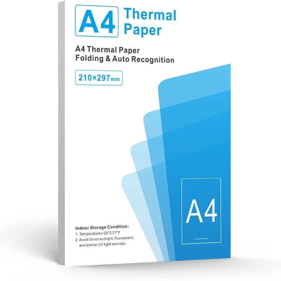 White thermal A4 printing paper sheets with quick-drying thermosensitive coating for office use