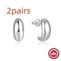 C-shaped 925 sterling silver stud earrings with electroplated gold finish