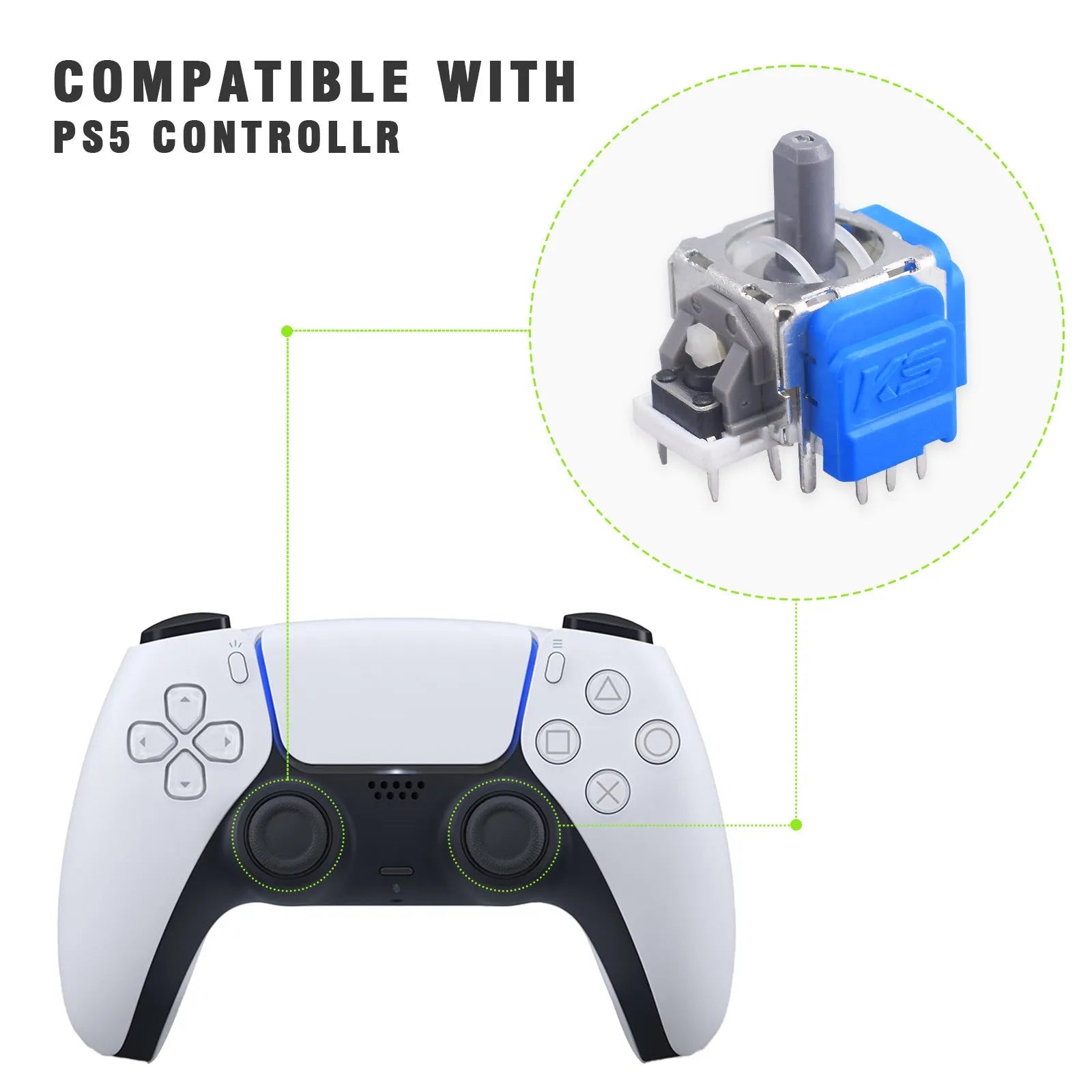 Hall effect magnetic replacement joystick for PS5 PS4 XBOX and Switch game controllers
