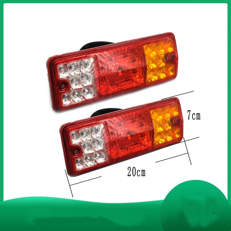 Black semi-closed taillight for electric tricycle, 200mm by 70mm