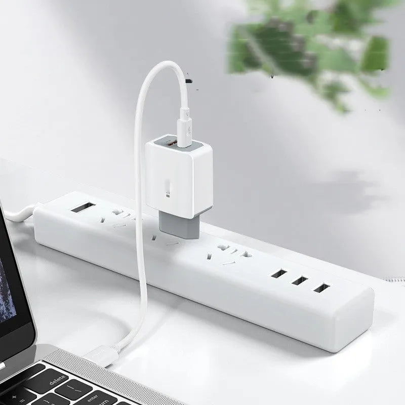 White European Standard phone fast charger set with compact 42mm design and USB interface