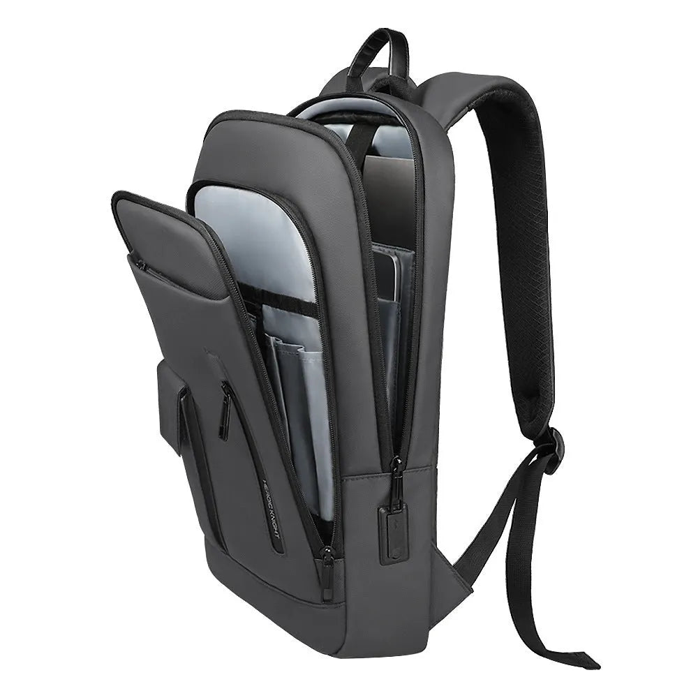 Lightweight men's Oxford cloth backpack with sewing line design in dark gray, olive green, blue, and black colour options