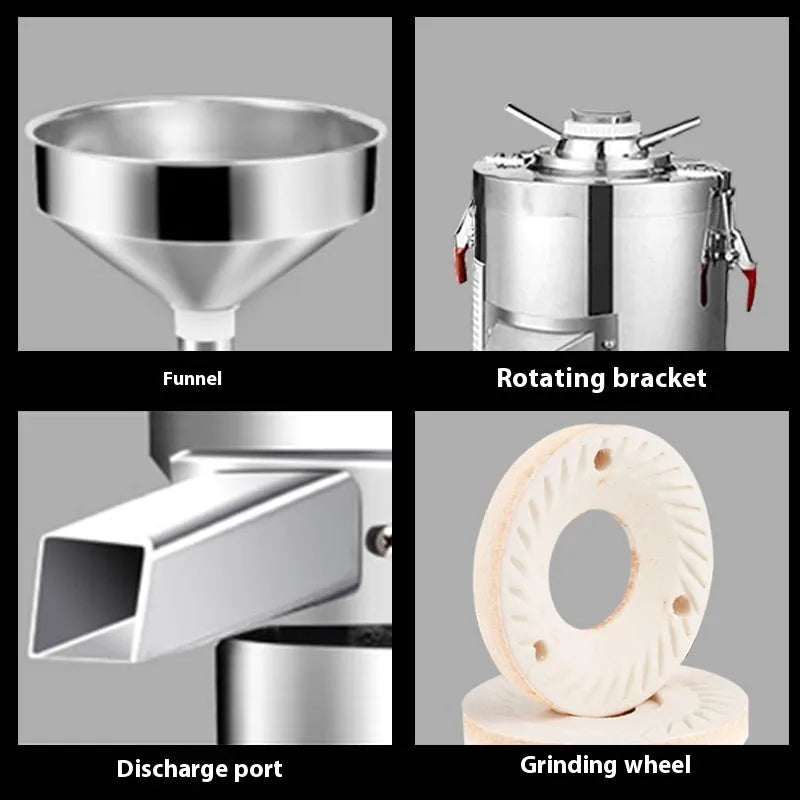 Stainless steel electric sesame paste grinding machine with 100mm grinding wheel for household use