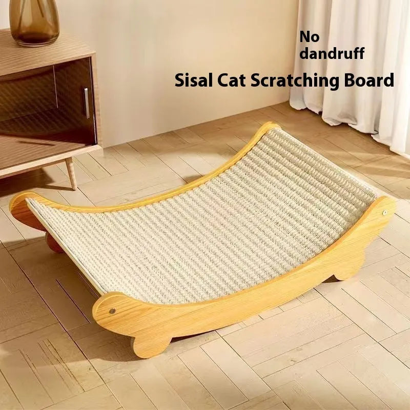 Sisal cat scratch board with woven blanket surface in pastoral style design