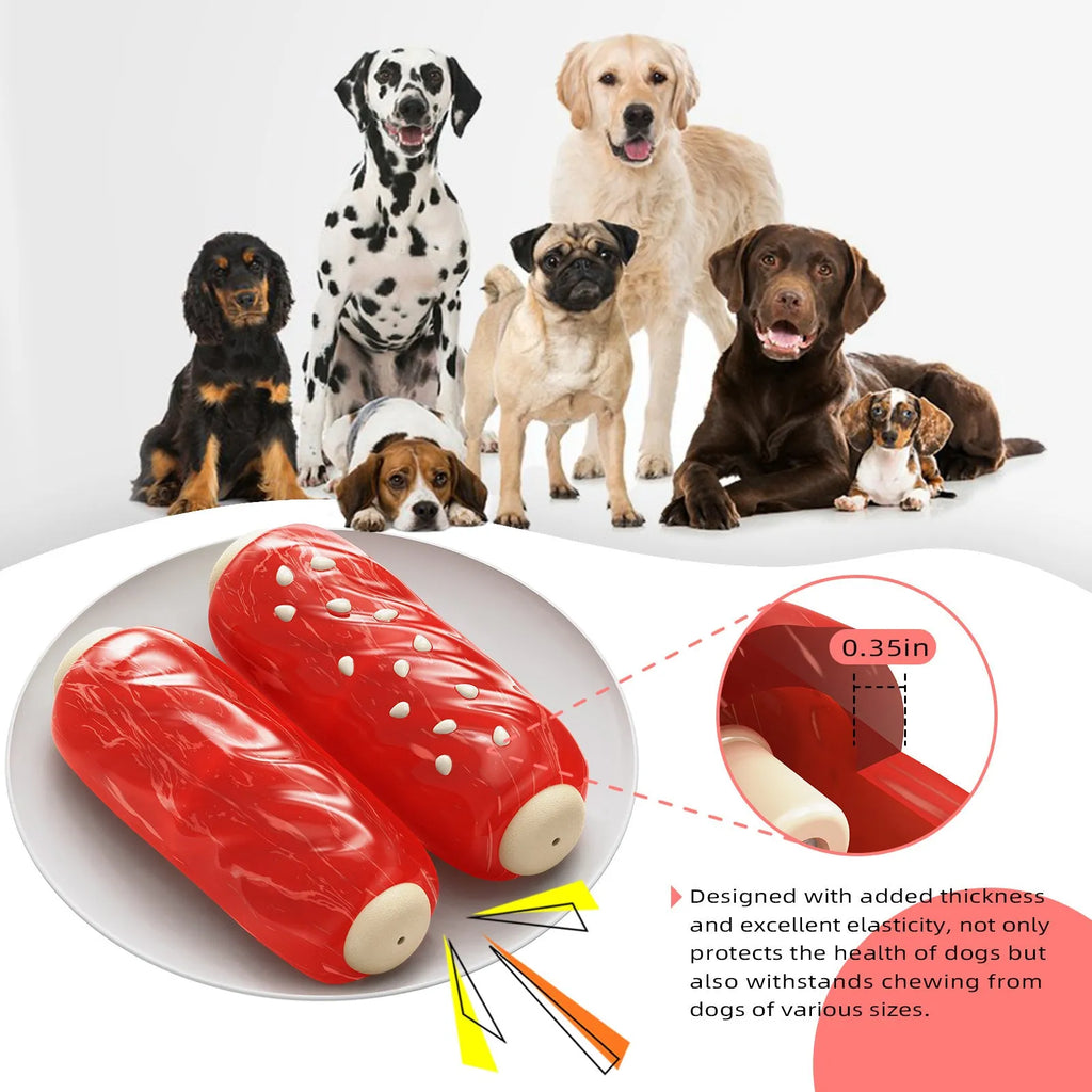 Primary colour plastic toothbrush-shaped dog chew toy for aggressive chewers