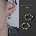 Men's simple geometric copper earrings for hip hop style in 10mm and 14mm sizes.