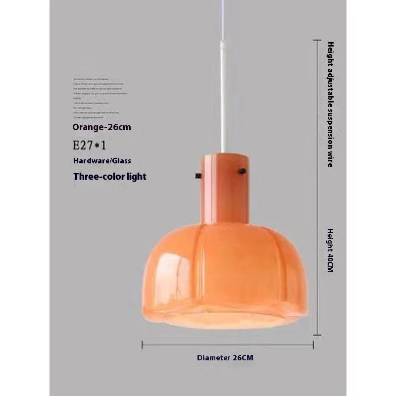 Medieval Glass Bud Retro Dining Room Chandelier pendant light in vintage design with E27 fitting