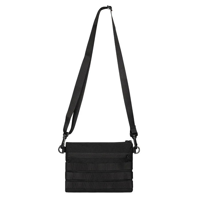 Black Oxford cloth military tactical outdoor pouch measuring 18 by 3.5 centimetres