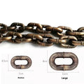PP plastic simulation dog leash prop in bronze, antique silver, and black colours showing different lengths.