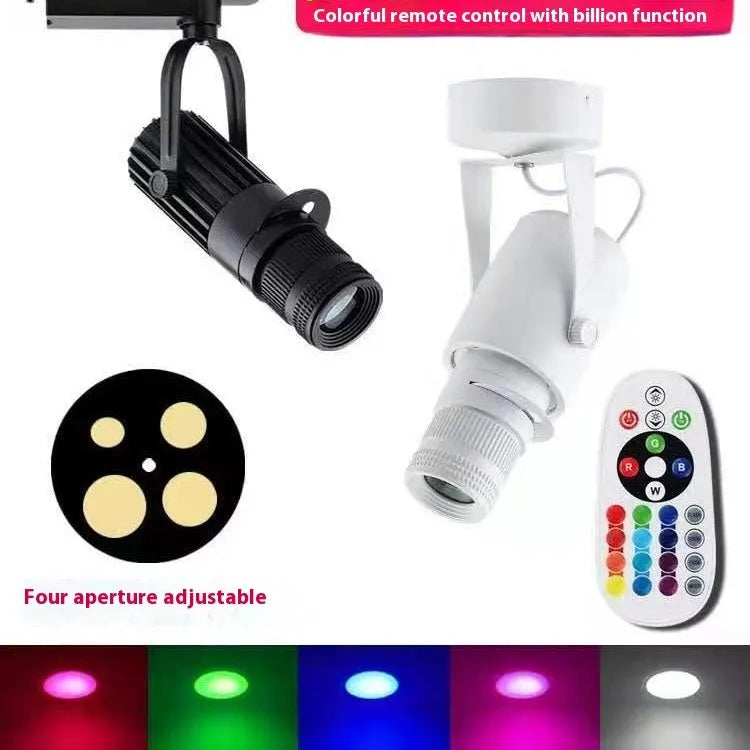 Black surface-mounted LED spotlight with aluminium housing for restaurant atmosphere lighting