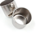 Stainless steel outdoor bird feeder in natural metallic colour with cage design for garden bird feeding