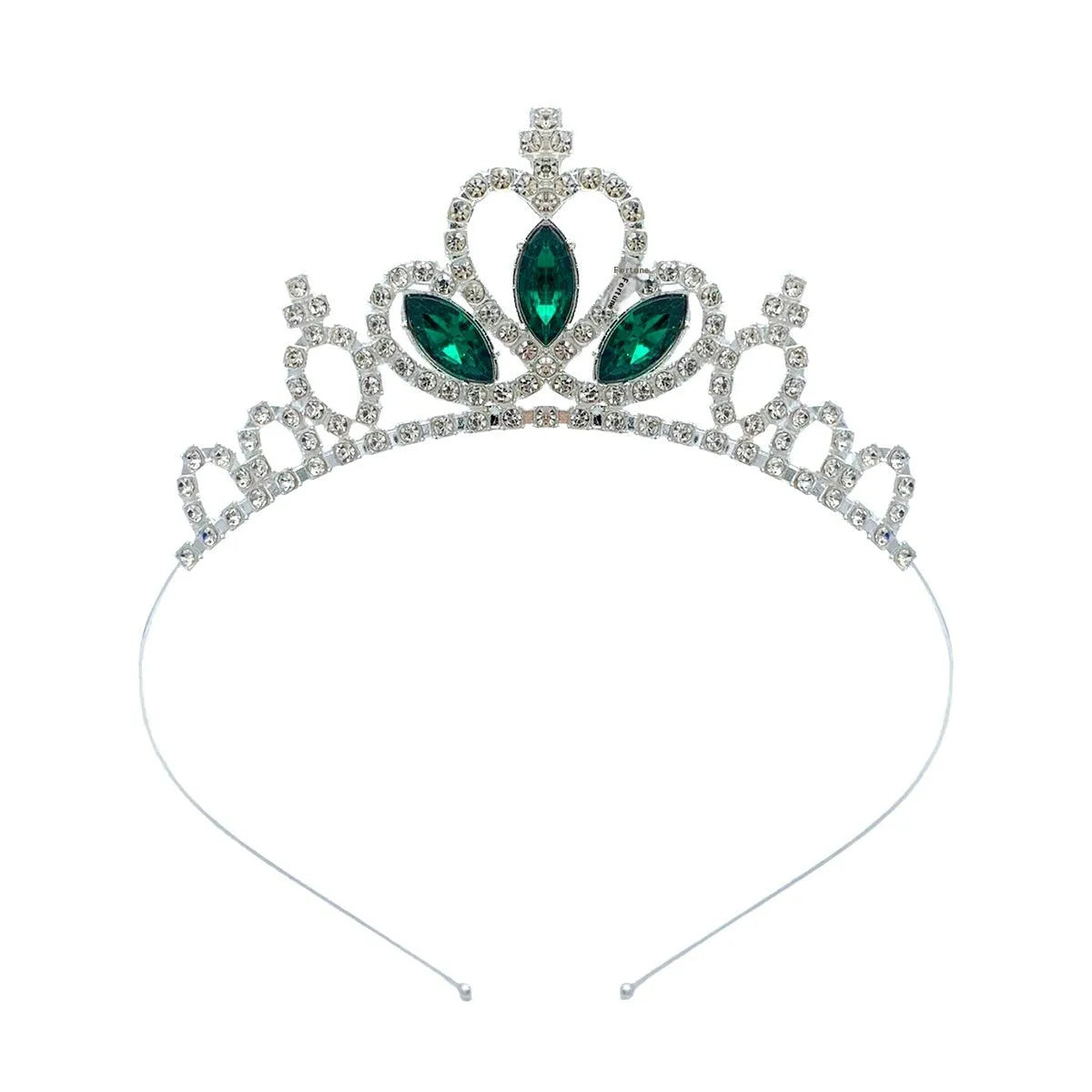 Girl's alloy princess crown with electroplated finish and crystal diamond decorations