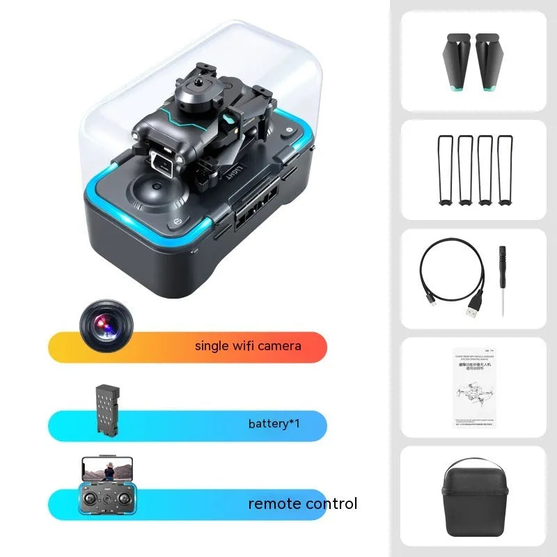 S96-black four-axis aerial photography drone with dual cameras and obstacle avoidance system