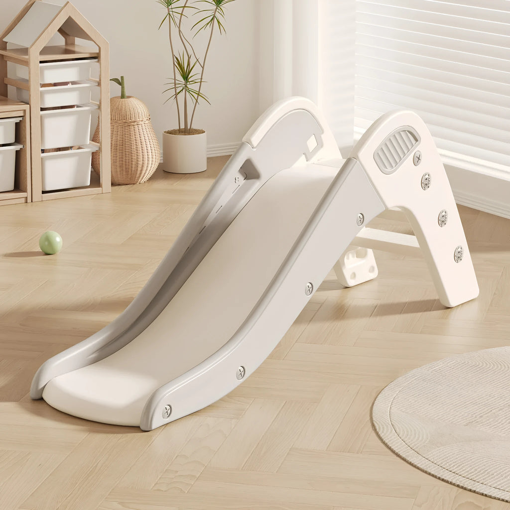Small plastic baby slide for infants under 3 years in blue, yellow, brown, or grey colours