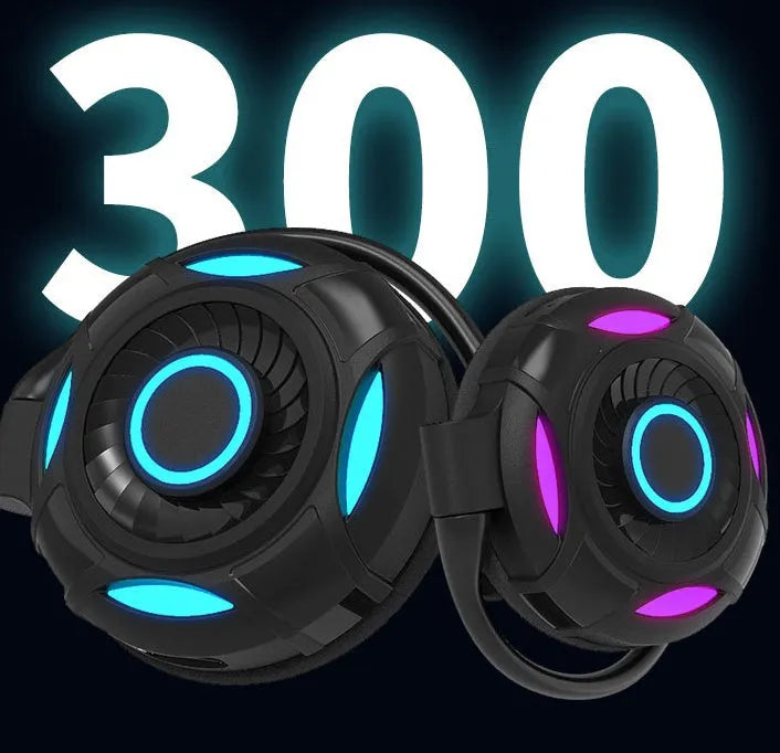 Black Bluetooth earphones with hanging ear design and USB charging cable