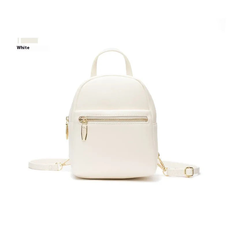 Soft PU leather mini backpack in multiple colours with 3D pockets and internal organisation compartments