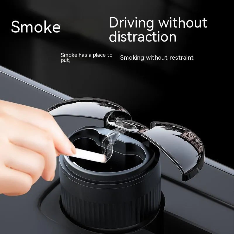 Automatic car smart ashtray with metal construction and touch controls