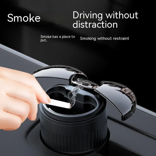 Automatic car smart ashtray with metal construction and touch controls