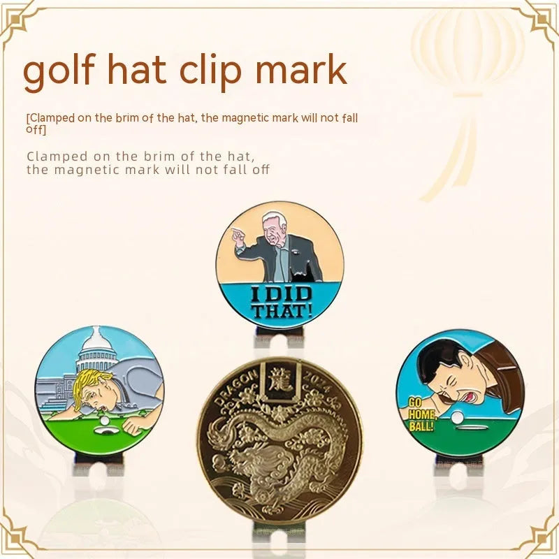 Zinc alloy golf hat clip with personalised dragon year or custom mark design