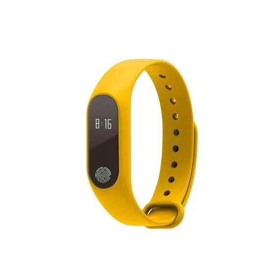 Motion intelligent hand ring for heart rate and step tracking, shown in multiple colours.
