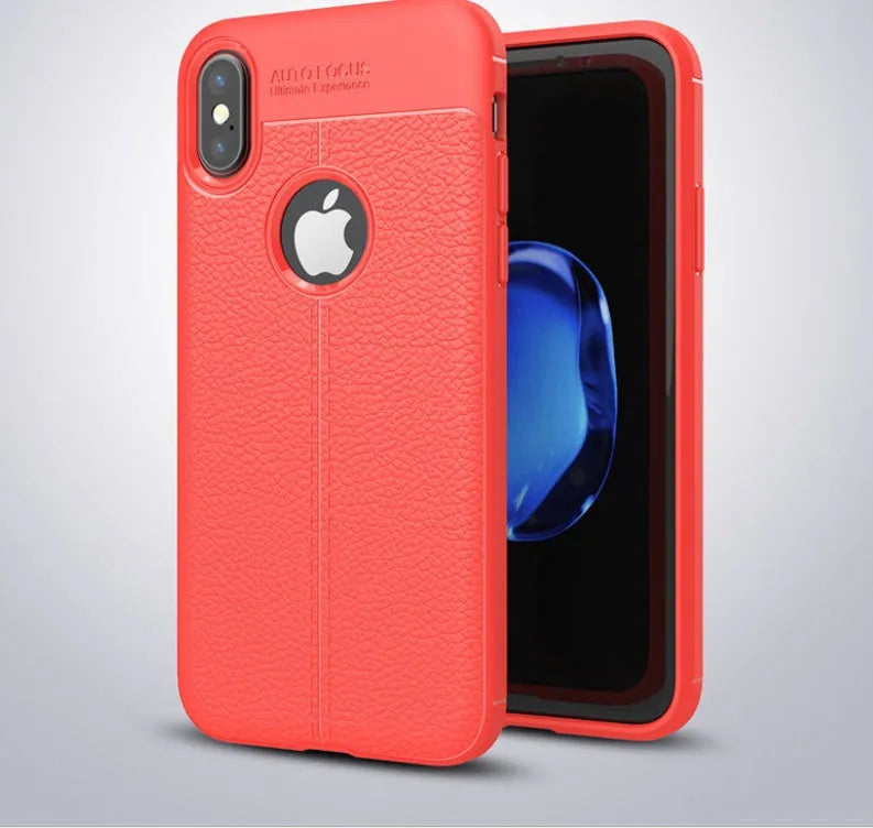 WeFor black PU leather and silicone case for OnePlus 6 phone with screen protector.