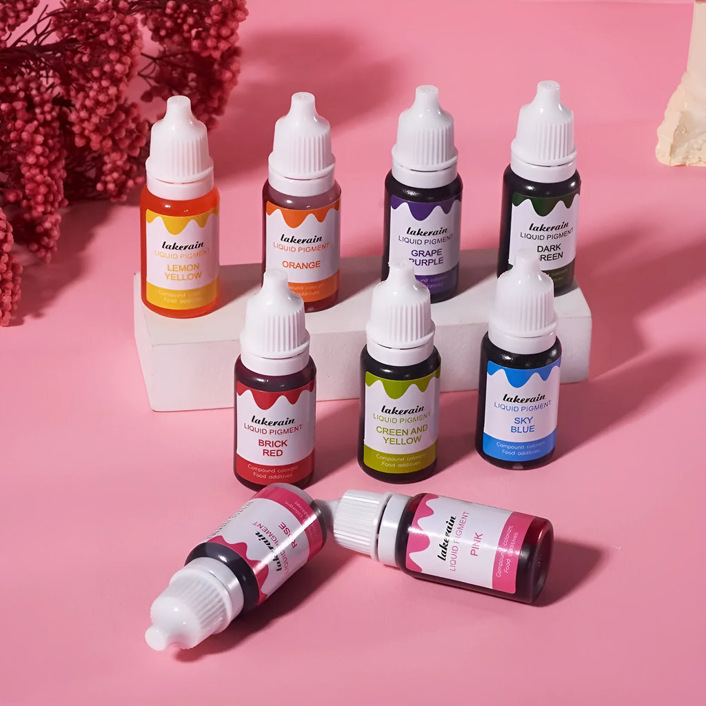 24 natural food colouring pigment bottles in toolbox for cream cakes and handmade soap