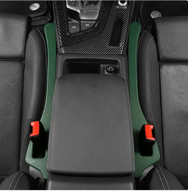 Car seat gap strips preventing items falling between vehicle seats