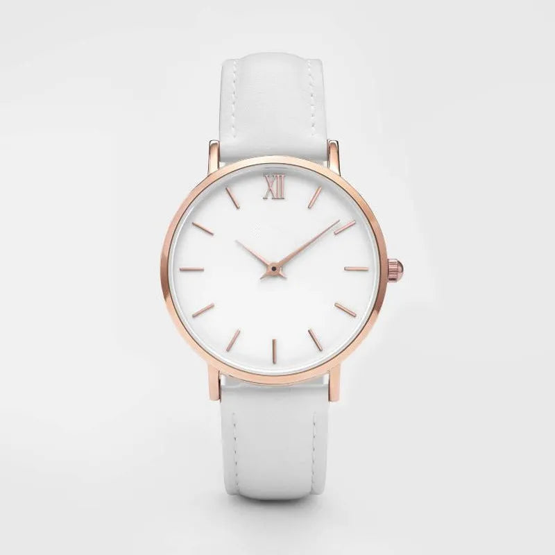 35.5mm square quartz wristwatch with PU leather strap in thirteen colour options