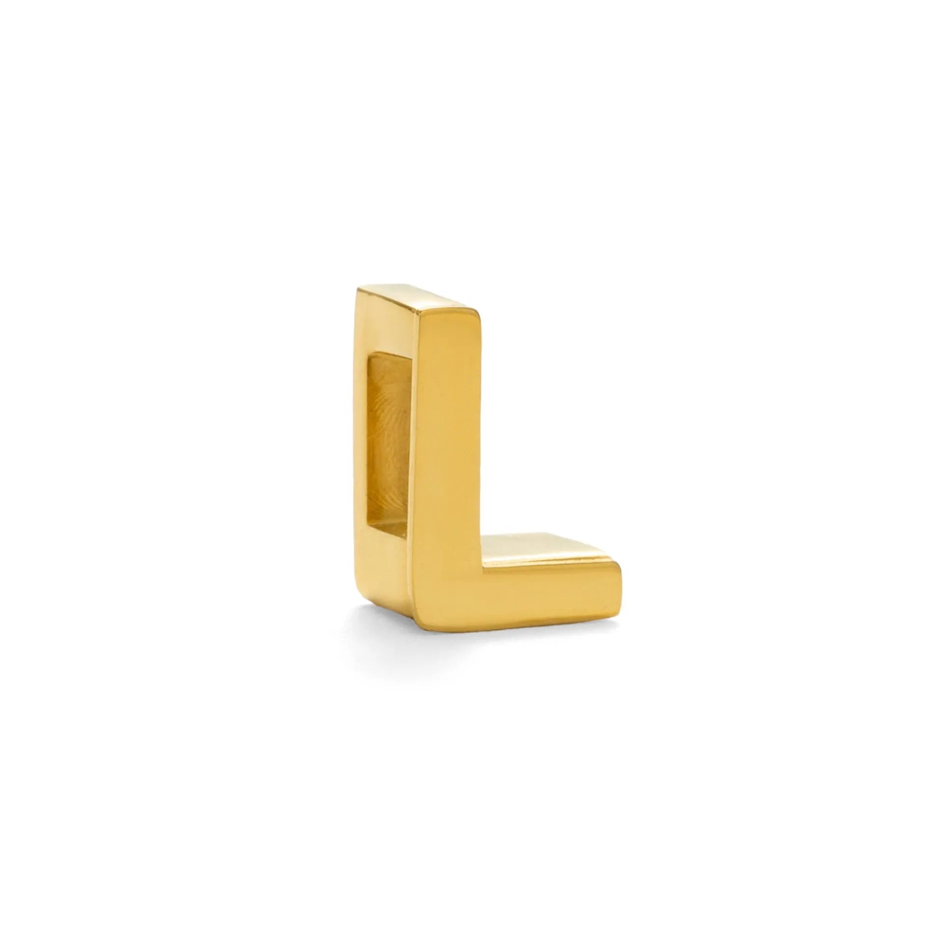 Gold titanium steel necklace with a letter A charm on a 40.5cm chain.