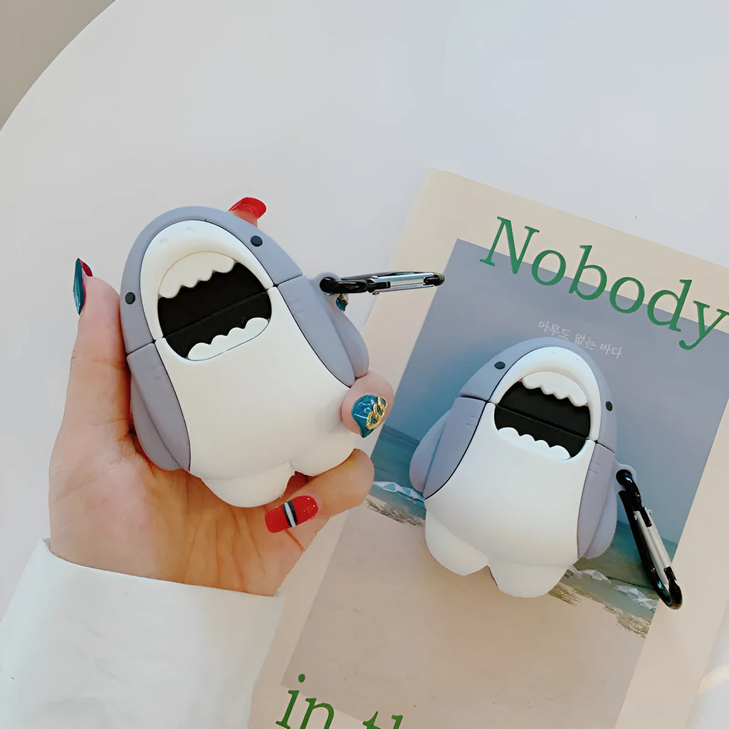 Silicone protective cover on Apple AirPods 1/2 case with personalised female design pattern.